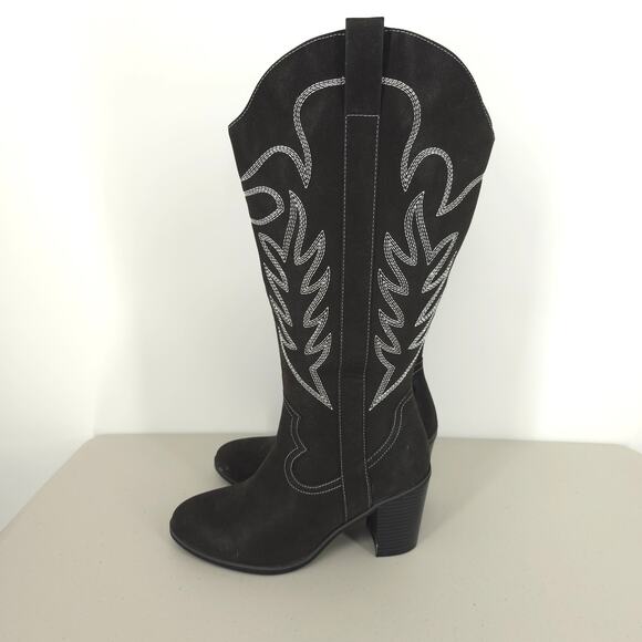 Torrid Tall Shaft Heeled Western Boot Black Size 9 WW NWT - Picture 8 of 14
